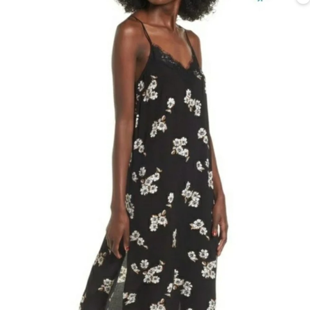 BP Nordstrom | Floral Lace V-Neck Slip Dress | Sz Medium